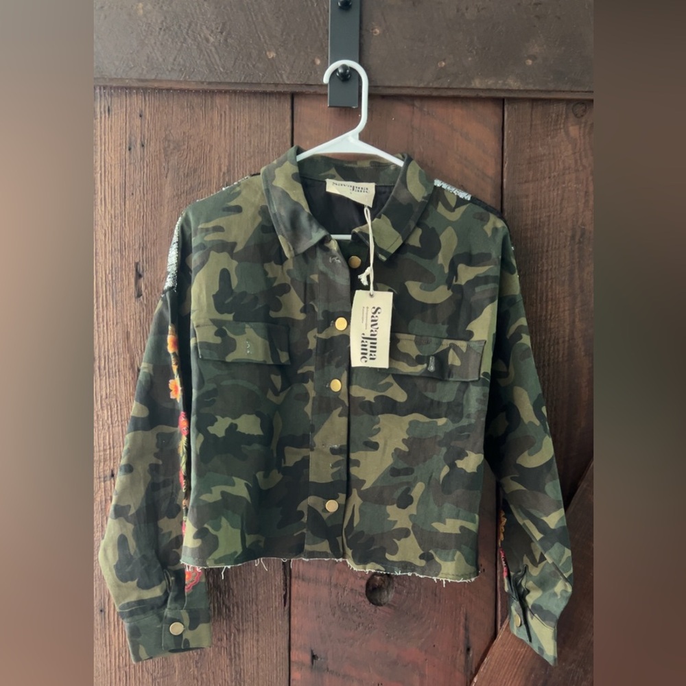 Savanna Jane Camouflage Cropped Jacket